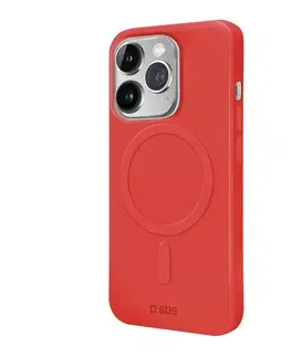 Puzdrá na mobilné telefóny SBS Puzdro Smooth Mag kompatibilné s MagSafe pre iPhone 14 Pro, červená TEMAGCOVRUBIP1461PR