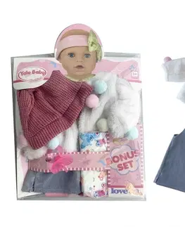 Hračky bábiky MAC TOYS - Mikina s guličkami, čiapočka a nohavice pre bábiku 40-43 cm