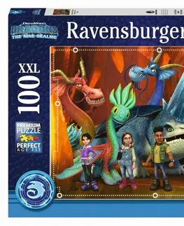 Hračky puzzle RAVENSBURGER - Ako vycvičiť draka: the nine realms 100 dielikov