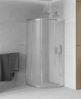 Sprchovacie kúty MEXEN - Rio štvrťkruhový sprchovací kút 80x80, mrazené sklo, chróm 863-080-080-01-30