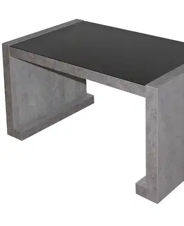 Konferenčné stolíky s úložným priestorom Konferencny stolik Arsinoe betón/čierne sklo