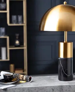Stolné lampy LuxD 25540 Dizajnová stolová lampa Aamira 52 cm čierno-zlatá