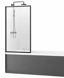 Sprchové dvere REA - Vaňová zástena Lagos Fix 70 čierna REA-K7689