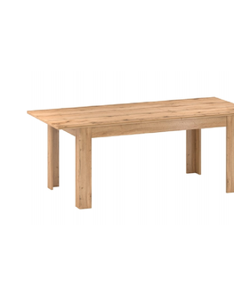 Jedálenské stoly KONDELA Pusan S rozkladací jedálenský stôl dub apalačský / biela