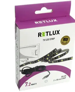 Svietidlá Retlux RLS 101 LED pásik s USB konektorom studená biela, 2 x 50 cm