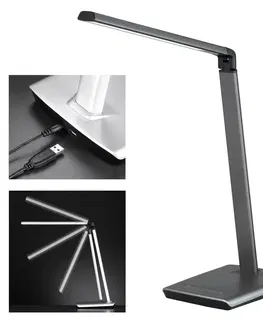 Stolové lampy na písací stôl FISCHER & HONSEL Stolová LED lampa Bright, stmievateľná, CCT, sivá