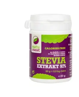 Stévia Natusweet Extrakt 97% Stolové sladidlo na báze glykozidov steviolu 20 g