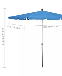 Slnečníky a zatienenie Záhradný slnečník 210 x 140 cm Dekorhome Modrá