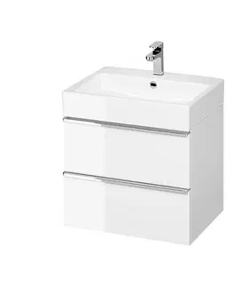 Kúpeľňa CERSANIT - Umývadlo skrinka VIRGO 60 biela s chrómovými úchytmi S522-017