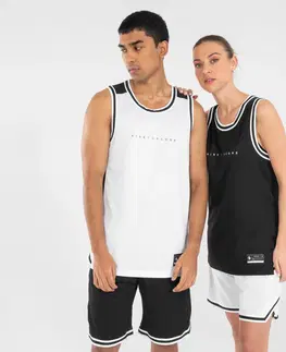 nohavice Obojstranné basketbalové šortky SH500R čierno-biele