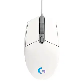 Myši Herná myš Logitech G203 Lightsync, biela 910-005797