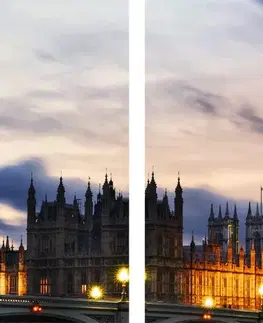 Obrazy mestá 5-dielny obraz nočný Big Ben v Londýne