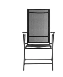 Záhradné stoličky a kreslá NABBI Aron II záhradná stolička čierna
