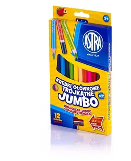 Hračky ASTRA - Trojhranné farbičky JUMBO 12ks + strúhadlo, 312110007