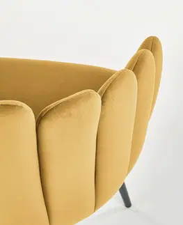 Jedálenské stoličky HALMAR K410 jedálenské kreslo horčicová (Velvet) / čierna