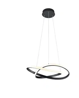 Zavesne lampy Dizajnové závesné svietidlo čierne vrátane LED 3-stupňového stmievania - Koers