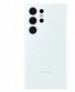 Puzdrá na mobilné telefóny Puzdro Silicone Cover pre Samsung Galaxy S24 Ultra, white EF-PS928TWEGWW