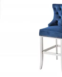 Barové stoličky Chesterfield barová stolička FRIXON Dekorhome Modrá