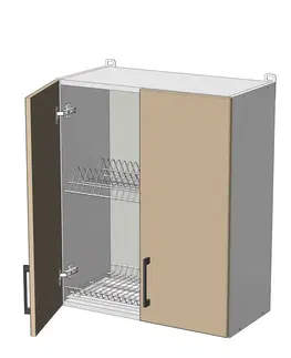 Kuchynské skrinky horná skrinka s odkvapkávačom š.60, v.72, Modena WD6072, grafit / jaseň