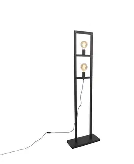 Stojace lampy Priemyselná stojaca lampa, 2 svetlá, čierna - Simple Cage 2