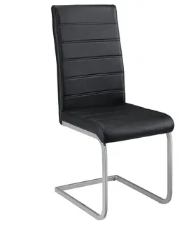 Jedálenské súpravy Juskys Konzolová stolička Vegas sada 2 kusov zo syntetickej kože v čiernej farbe