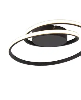 Stropne svietidla Dizajnové stropné svietidlo čierne vrátane LED 3-stupňového stmievania - Krula