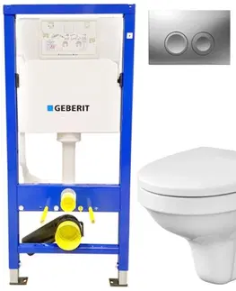 Kúpeľňa GEBERIT DuofixBasic s matným tlačidlom DELTA21 + WC CERSANIT DELFI + SOFT SEDADLO 458.103.00.1 21MA DE2