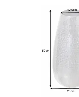 Dekorácie LuxD Dizajnová váza Malia 50 cm strieborná