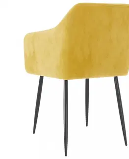 Jedálenské stoličky a kreslá Jedálenská stolička 2 ks zamat / kov Dekorhome Svetlosivá
