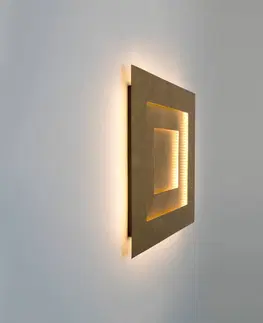 Nástenné svietidlá Holländer Nástenné LED svetlo Masaccio Quadrato, zlatá