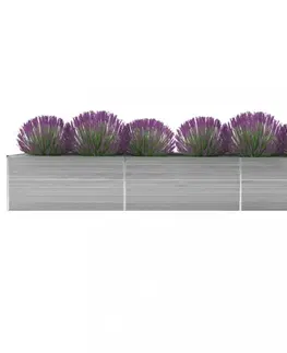 Kvetináče a truhlíky Záhradný kvetináč pozinkovaná oceľ 480x80x77 cm Dekorhome Zelená