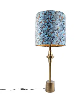 Stolove lampy Stolová lampa bronzový zamatový odtieň motýlikové prevedenie 40 cm - Diverso