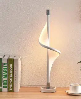 Stolové lampy Lucande Lucande Edano stolná LED v zakrivenom tvare