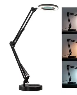 Lampy Brilagi Brilagi - LED Stmievateľná stolná lampa s lupou LED/12W/5V 3000/4200/6000K čierna 