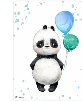 Obrazy do detskej izby Obrázok - panda s balónmi do detskej izby