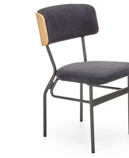 Jedálenské stoličky HALMAR Smart KR jedálenská stolička čierna / dub prírodný