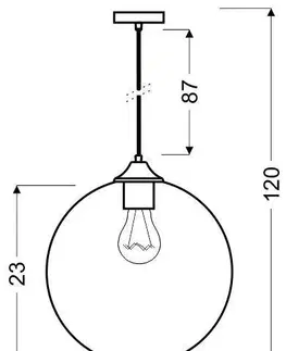 LED osvetlenie Závěsná lampa EDISON Z Candellux Priehľadná