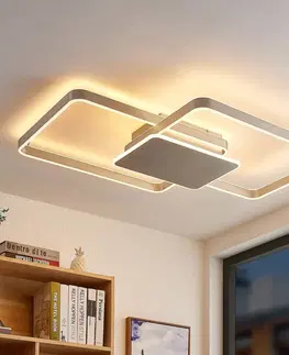 Stropné svietidlá Lucande Lucande Kadira stropné LED svetlo, 102 cm, nikel