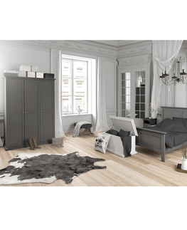 Postele KONDELA Paris manželská posteľ sivá