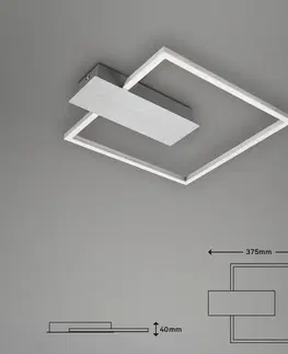 Stropné svietidlá Briloner Stropné LED svetlo Nico, 3 000 K, hranaté, chróm
