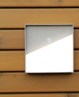 Vonkajšie nástenné svietidlá so senzorom Eco-Light Nabíjacie nástenné svietidlo Meg LED, piesková farba, 15 x 15 cm, senzor