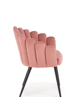 Jedálenské stoličky HALMAR K410 jedálenské kreslo ružová / čierna
