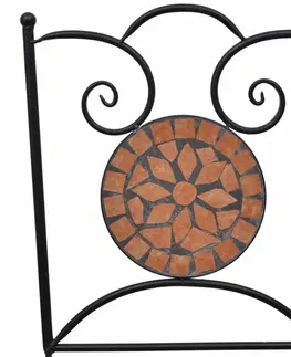 Záhradné jedálenské sety Záhradný mozaikový set 3 ks keramika Dekorhome Biela / oranžová