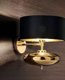 Nástenné svietidlá Ailati Čierna a zlatá - Zobraziť textilné nástenné svietidlo Ellisse