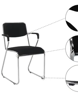 Stoličky Zasadacia stolička, čierna sieťovina, DERYA NEW