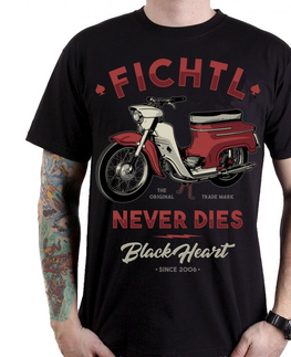 Pánske tričká Tričko BLACK HEART Fichtl čierna - M
