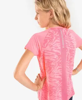 nohavice Dievčenské bežecké bezšvové tričko Care 900 ružové