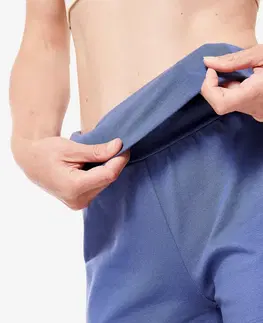 fitnes Dámske šortky na jogu bavlnené modré