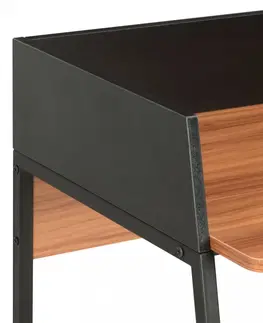 Pracovné stoly Písací stôl DTD / kov Dekorhome Čierna / hnedá