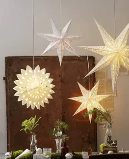 Vianočné svetelné hviezdy STAR TRADING Čipkovaná papierová hviezda, bez osvetlenia Ø 45 cm, biela